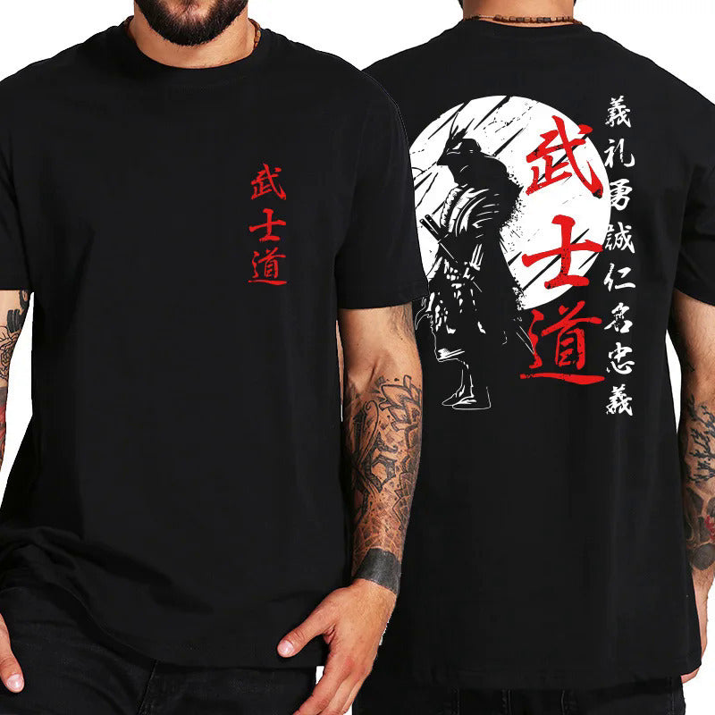 Japanese Samurai Back-Print Graphic Tee, main photo