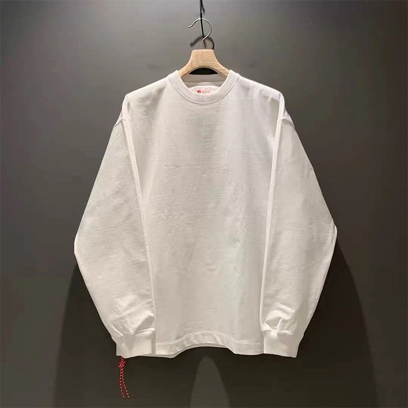 Loose Solid Long Sleeve Tee - Japanese Street Style, alternate view 1