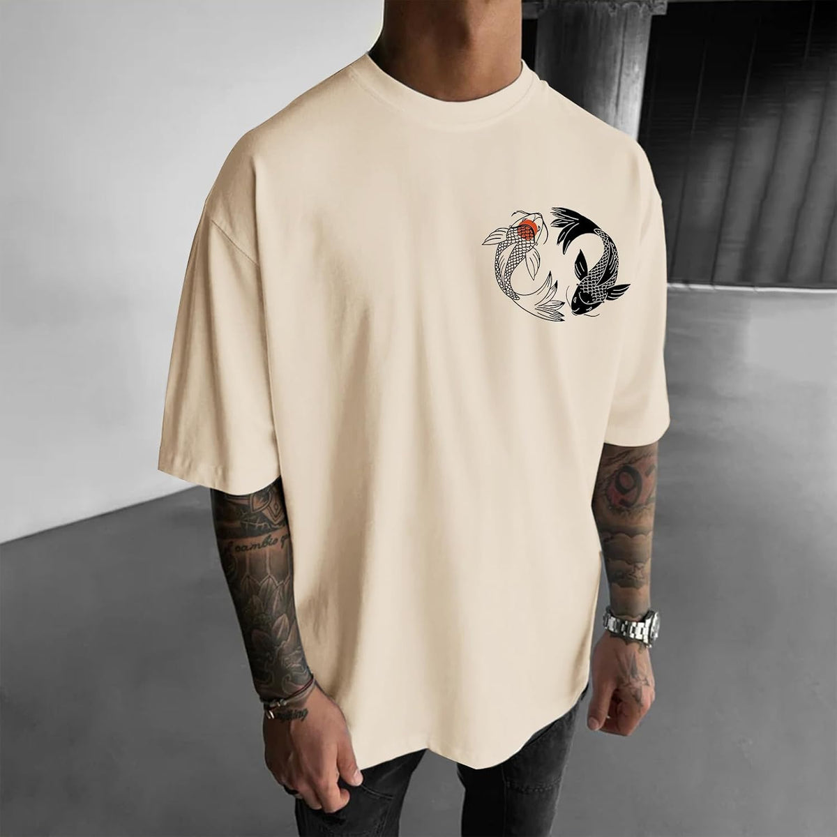 Oversized Graphic Tshirts for Men Japanese Streetwear Shirts Vintage Harajuku T Shirts Drop Shoulder Designer Tees