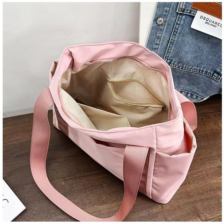 Minimalist Japanese-Style Nylon Tote Shoulder Bag, product view 4
