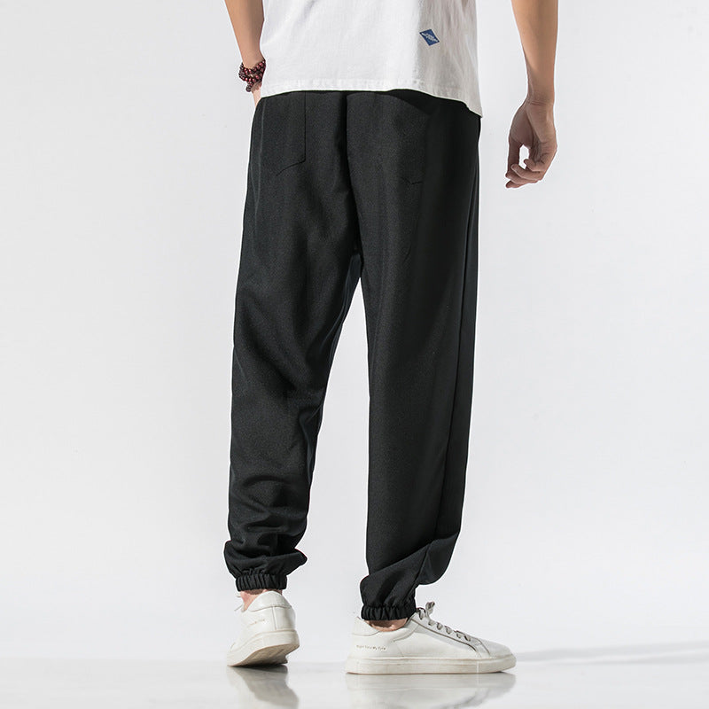Washed Cotton Jogger Pants - Japanese Casual Style, view 3