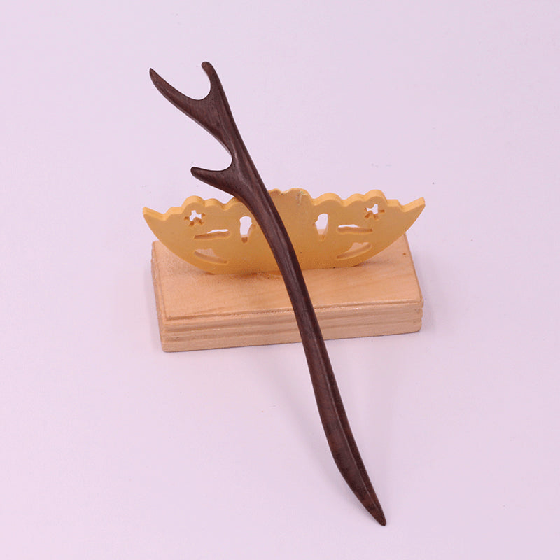 Carved Wooden Hair Stick - Polished Open-Work Hairpin, Style F