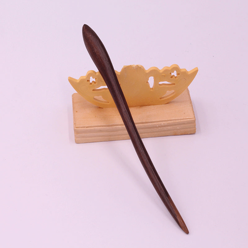 Carved Wooden Hair Stick - Polished Open-Work Hairpin, Style E