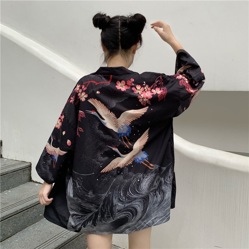 Ukiyo-e Print Kimono Cardigan, view 5