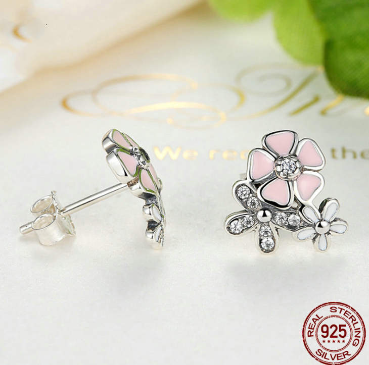 Cherry Blossom Flower Earrings - Sakura Design, additional view