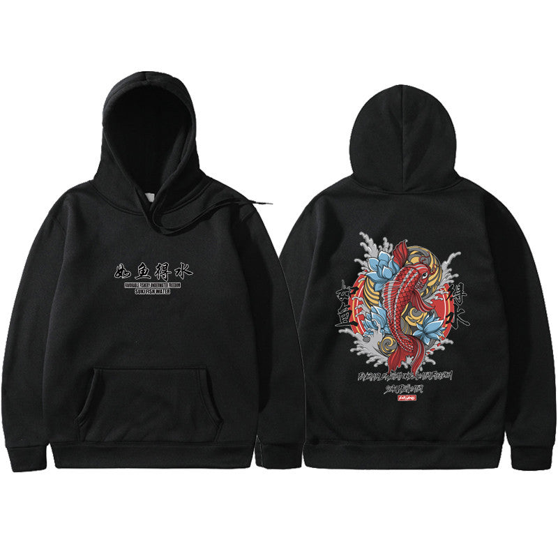 Ukiyo-e Art Print Fleece-Lined Hoodie, view 2