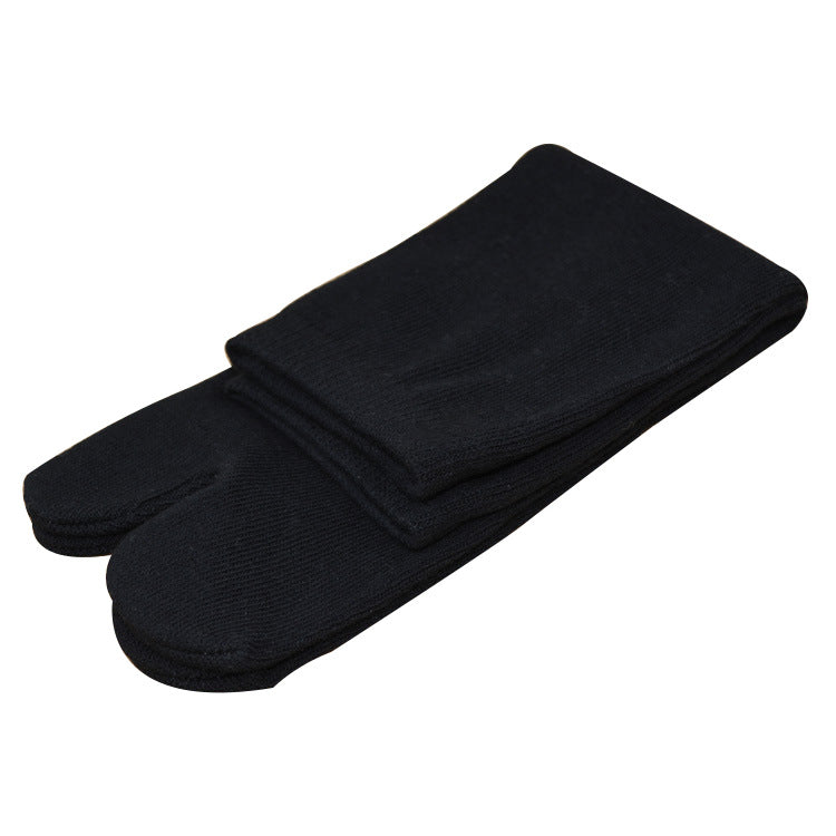 Japanese Tabi Split-Toe Socks - Two-Toe Clog Socks, Black