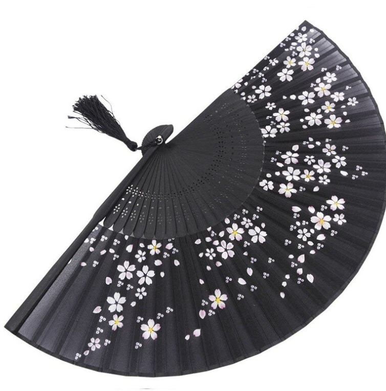 Sakura Folding Hand Fan - Cherry Blossom Print, view 5