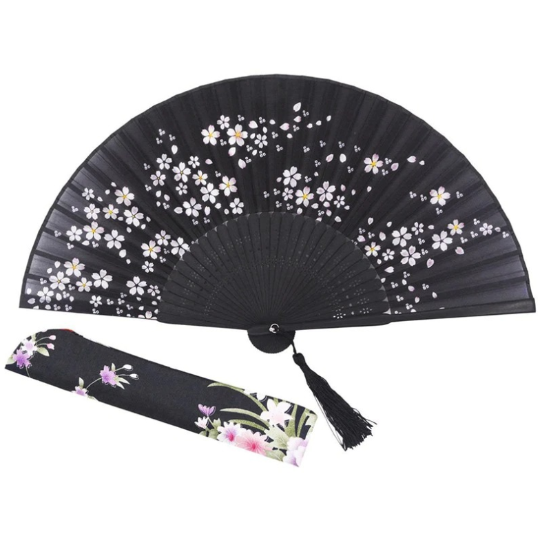Sakura Folding Hand Fan - Cherry Blossom Print, view 4