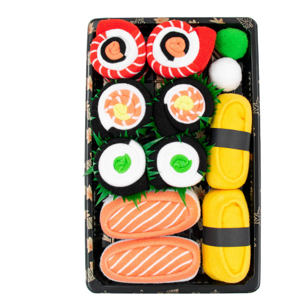 Sushi Novelty Socks Set - Combed Cotton Mid-Calf, 5 pairs set