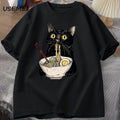 Ramen Cat Graphic Tee, Black