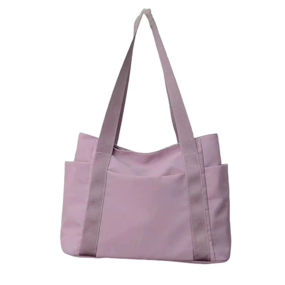 Minimalist Japanese-Style Nylon Tote Shoulder Bag, Purple