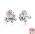 Cherry Blossom Flower Earrings - Sakura Design, main view