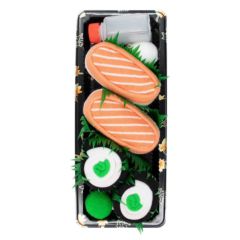 Sushi Novelty Socks Set - Combed Cotton Mid-Calf, 2 pairs set