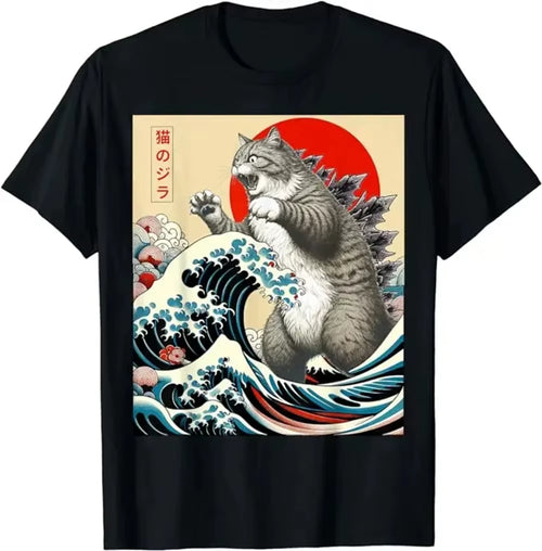 Catzilla-Japanese Art T-Shirt New Arrival Pure Cotton Women'S T-Shirts Fashion Y2K Tops Tshirt Haikyuu Graphic Tees 72940