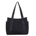 Minimalist Japanese-Style Nylon Tote Shoulder Bag, Black