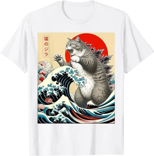 Catzilla-Japanese Art T-Shirt New Arrival Pure Cotton Women'S T-Shirts Fashion Y2K Tops Tshirt Haikyuu Graphic Tees 72940