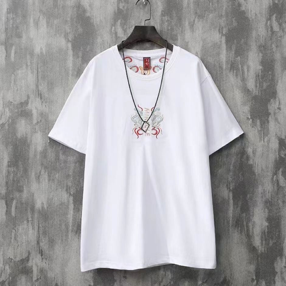 Embroidered Koi Fish Cotton Tee, view 2