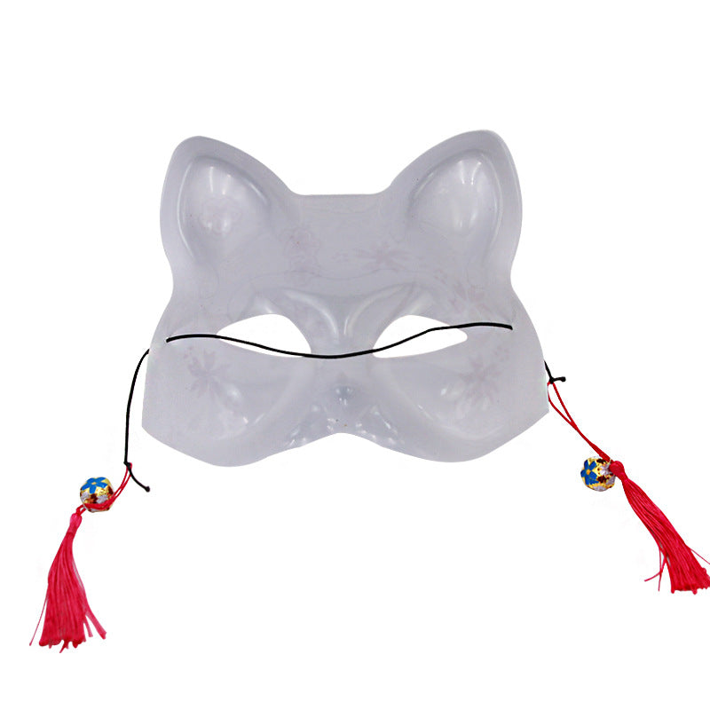 Japanese-Style Cherry Blossom Fox-Cat Festival Mask, view 4