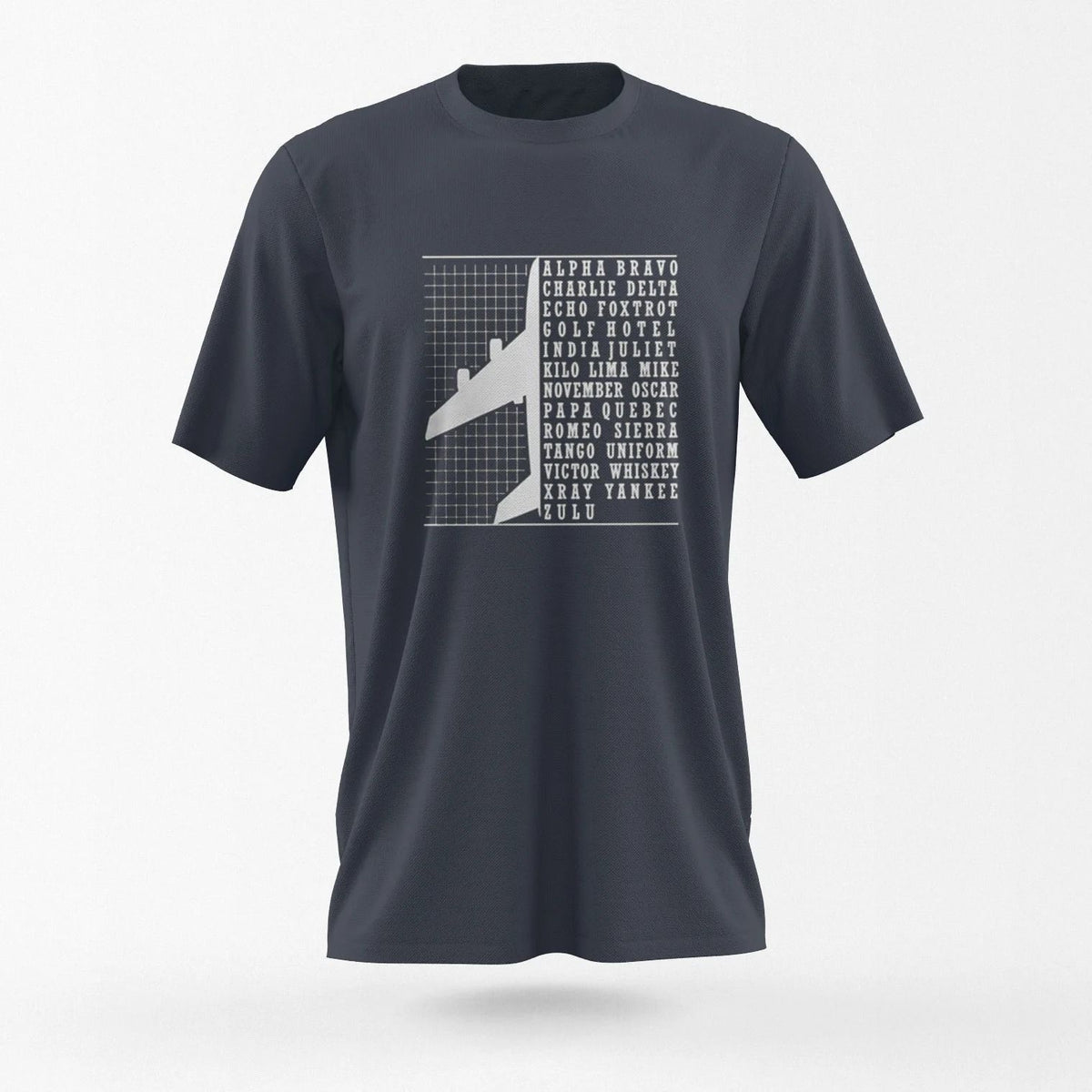 Ink-Style Graphic Tee, Navy Blue