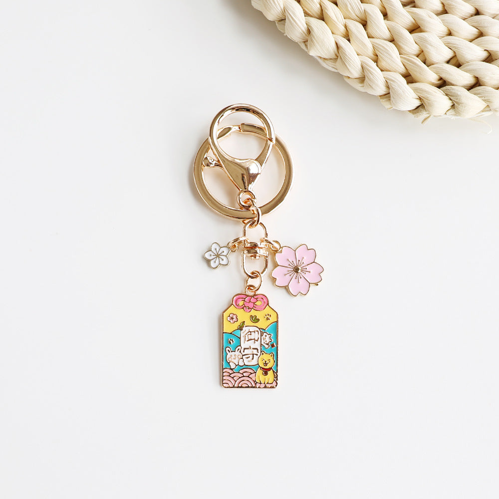 Maneki-Neko Lucky Cat Keychain - Japanese Good-Luck Charm, Protection
