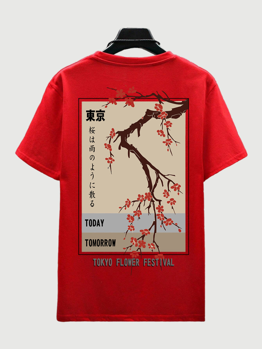 Tokyo Flower Festival Retro Art Tee, Red