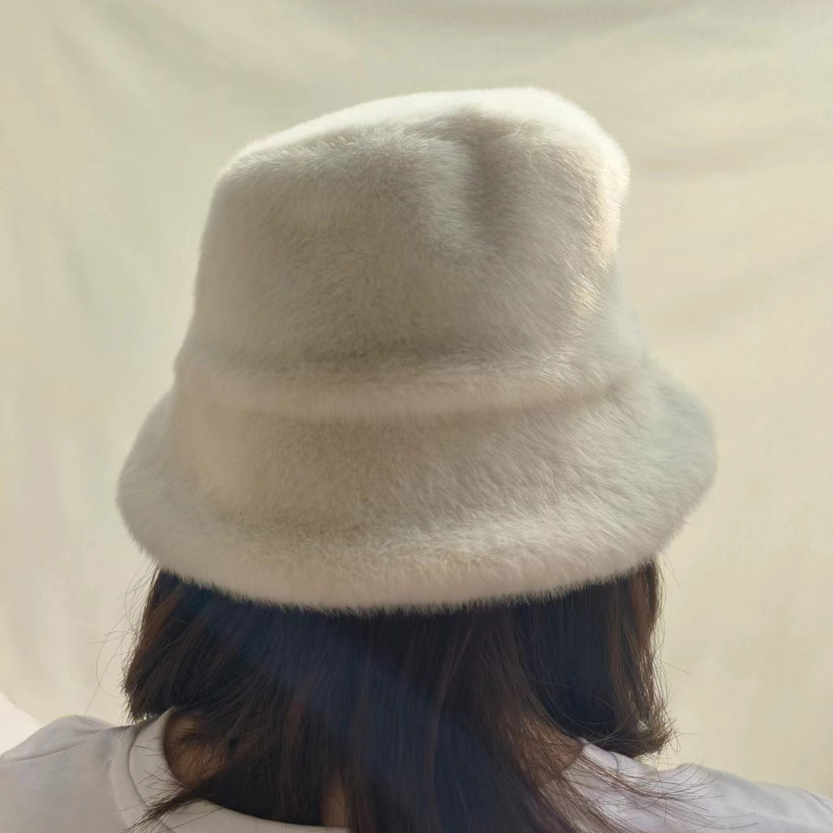 Japanese-Style Knit Bucket Hat - Soft Dome Crown, All-Season, Beige