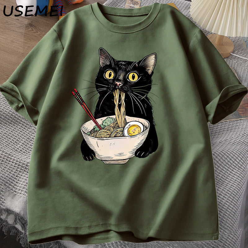 Ramen Cat Graphic Tee, Green