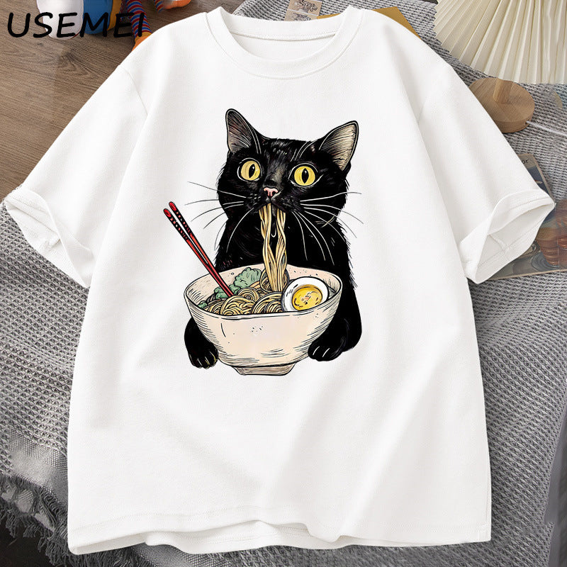Ramen Cat Graphic Tee, White