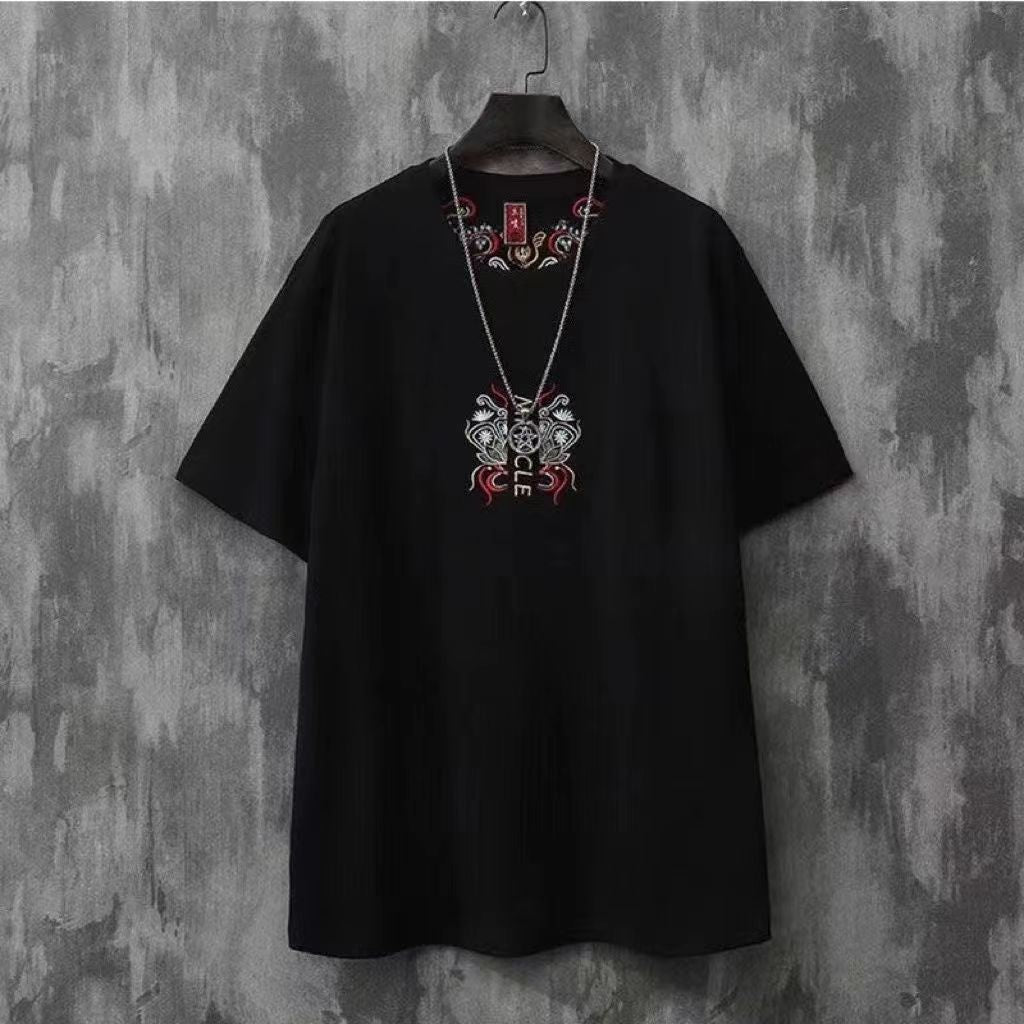 Embroidered Koi Fish Cotton Tee, main view