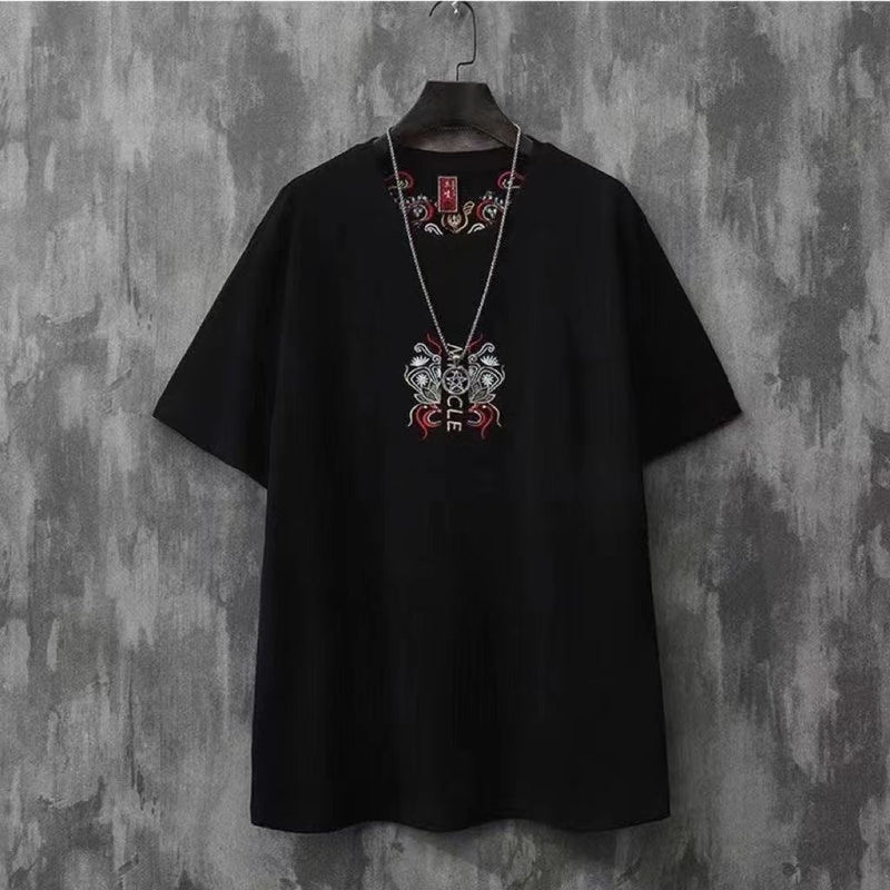 Embroidered Koi Fish Cotton Tee, main view