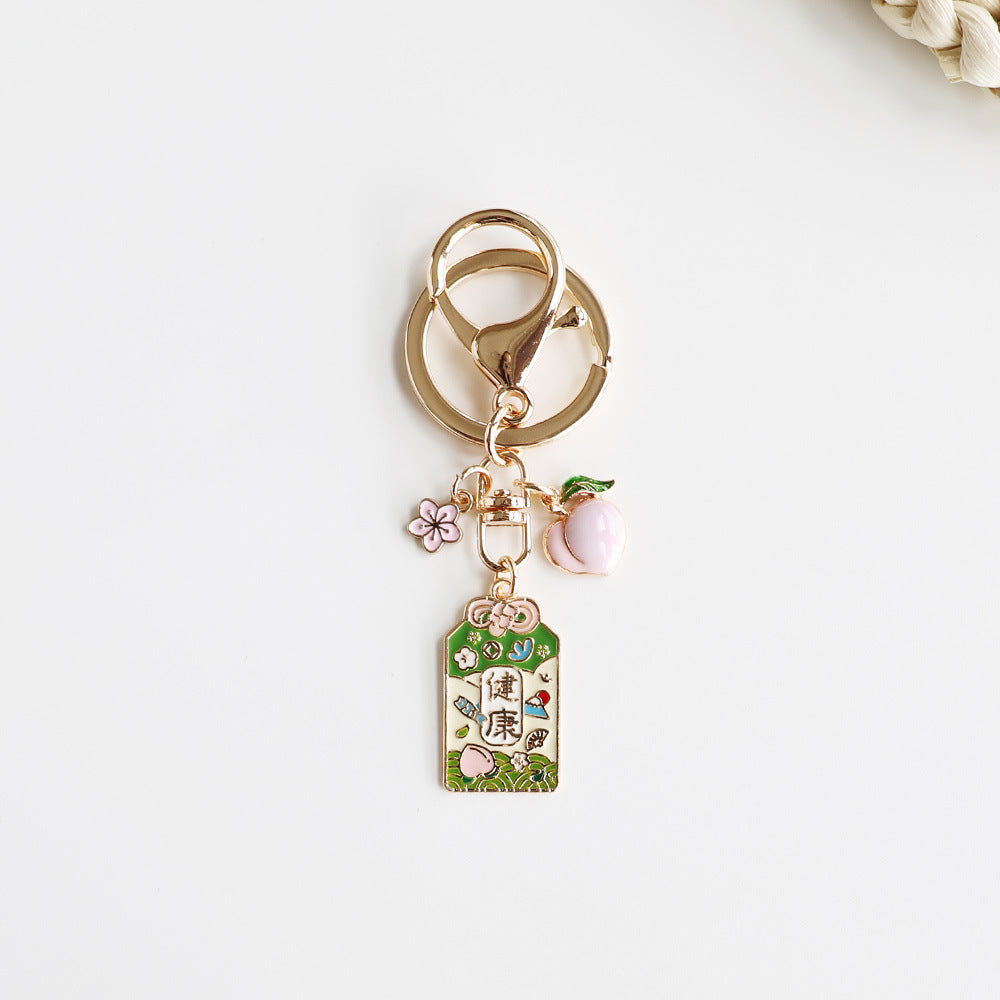 Maneki-Neko Lucky Cat Keychain - Japanese Good-Luck Charm, Health
