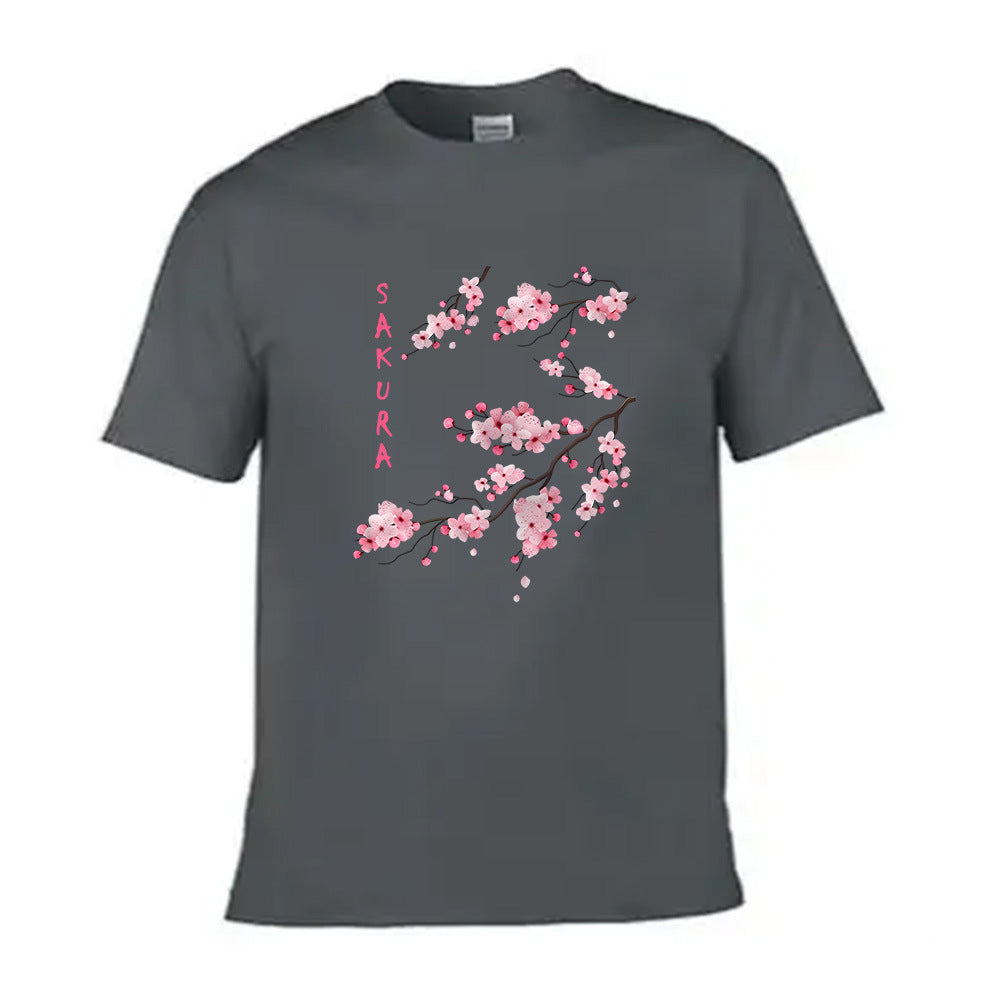 Cherry Blossom Women's Graphic Tee, Dark gray